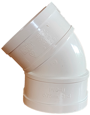 Codo 45 PVC 75 mm