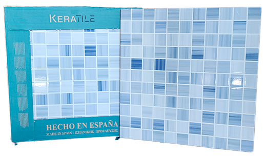 Losa Cerámica Amset Azul Brillo-3 1.45 mts